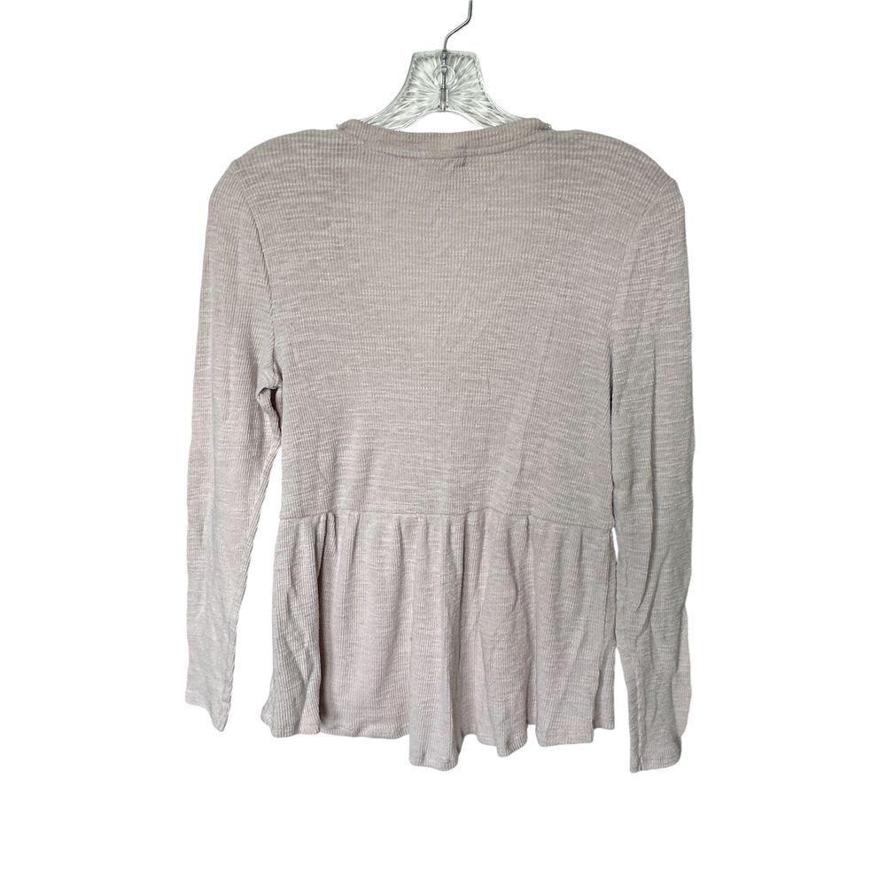 Anthropologie T.LA Babydoll VNeck Womens XS Long Sleeve Beige Lagenlook Knit - Picture 3 of 4